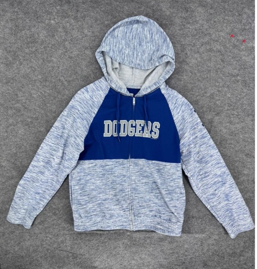 Dodgers New Era Zip up Hoodie Women Blue & White MLB Los Angeles Large